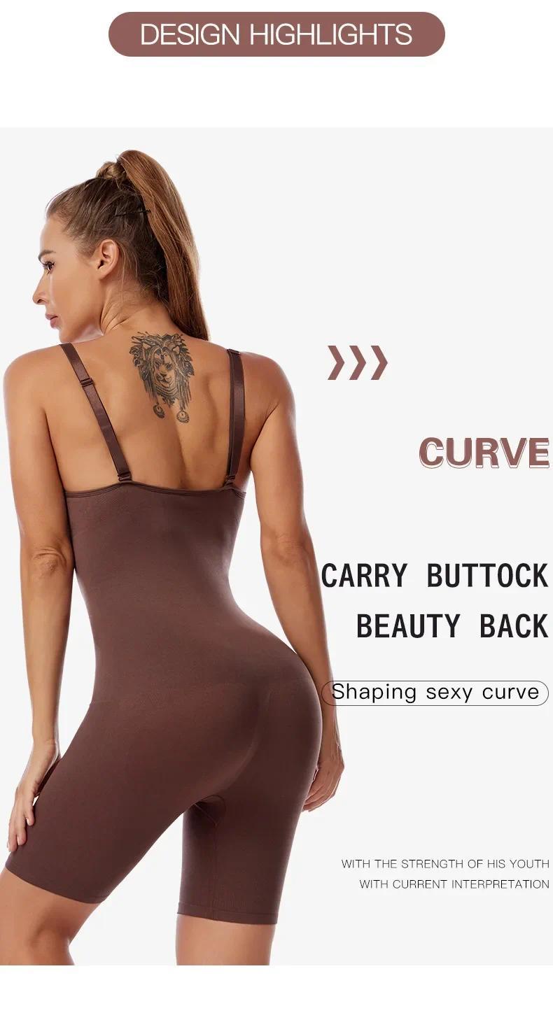 Product Introduction of Seamless Bodysuit Women Butt Lifter Shapewear Belly Control Body Shaper Corset Strappy-Back Chest Lift Correct Posture Underwear 5