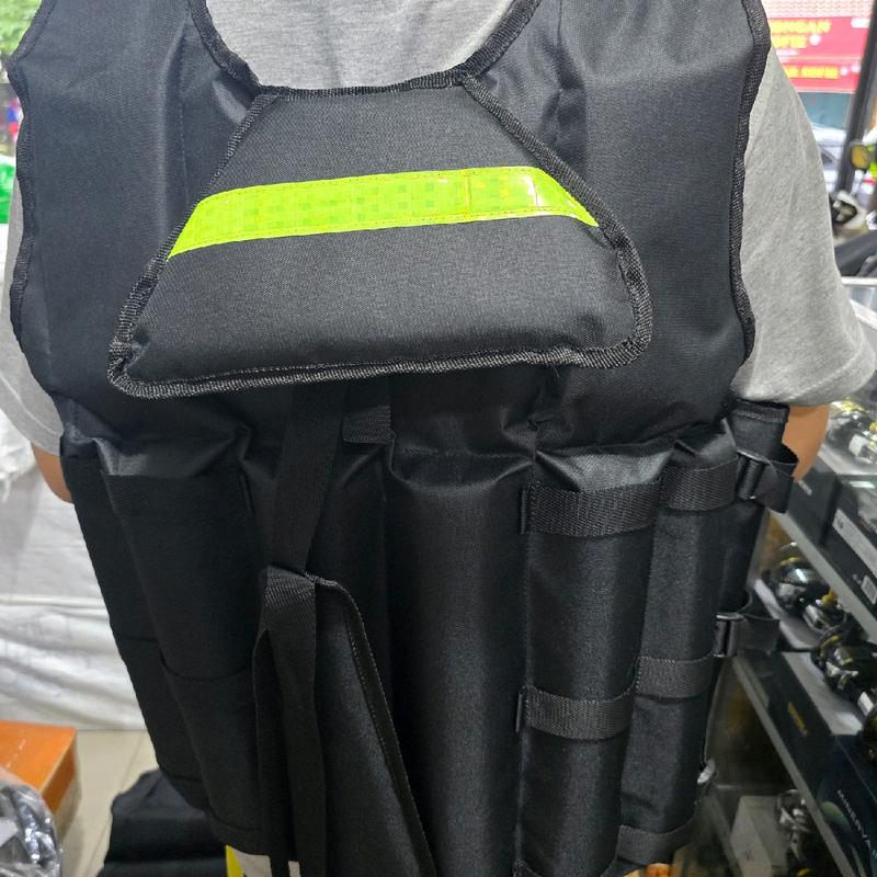 Baju pelampung hitam kombinasi merah/orange up 90kg 8