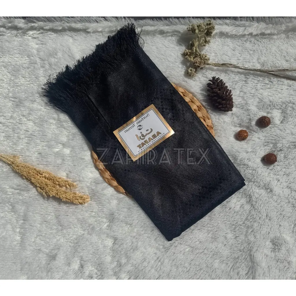 SURBAN SORBAN ARAFAT POLOS HITAM KATUN SYAL SELENDANG SORBAN TENUN POLOS