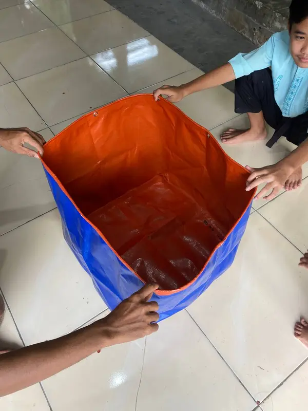 terpal kolam ikan mini (50x50x50) free pembuangan korea terpal kolam kotak murah 2