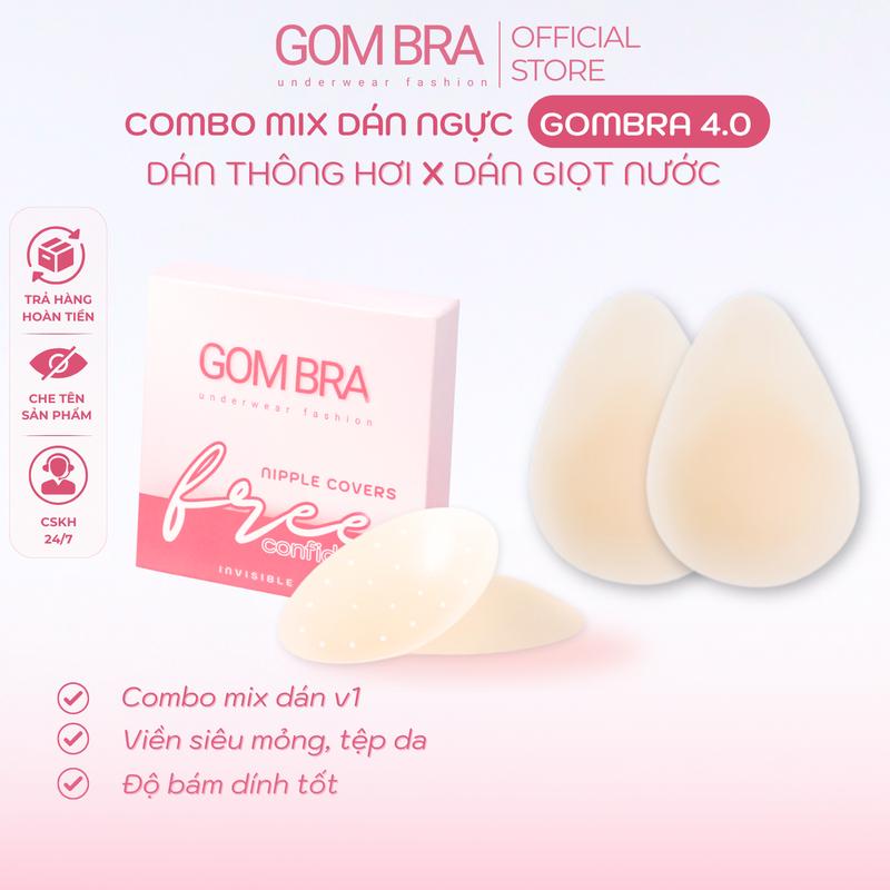 COMBO TIỆN LỢI Miếng dán ngực Gom Bra viền siêu mỏng miếng dán nhũ hoa silicone hỗ trợ nâng ngực bám dính tốt - CB007-5550