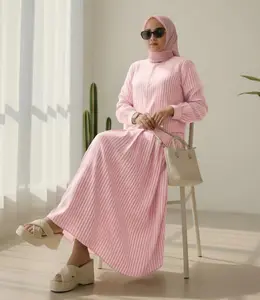 Sheila One Set Rok Stripe Salur Atasan Wanita Bahan Adem