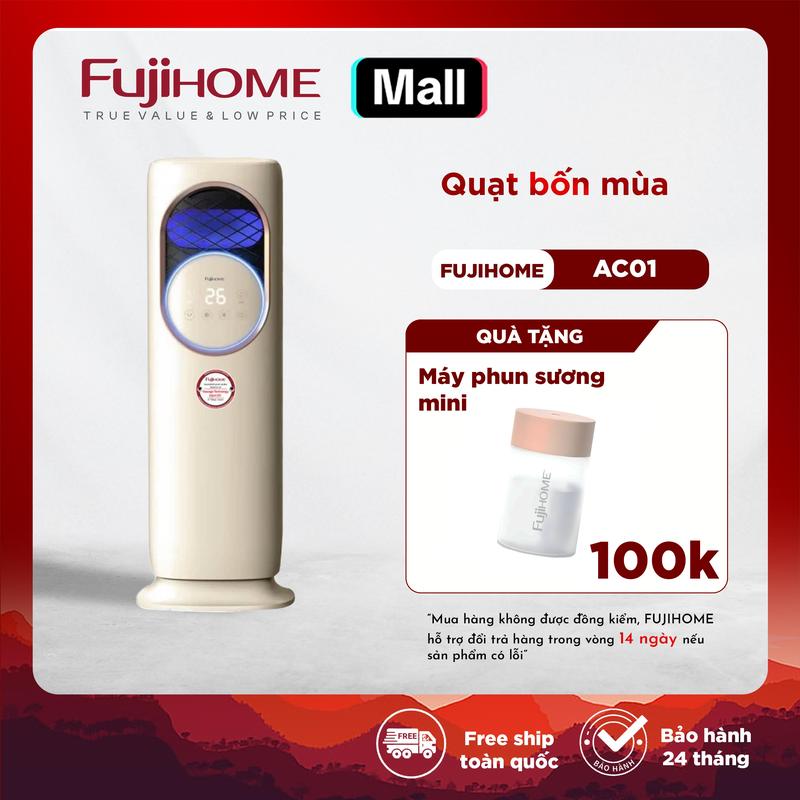 Quạt đối lưu 4 mùa đa năng Fujihome AC01 ( 5 chức năng trong 1 sưởi ấm, làm mát, lọc không khí, khử khuẩn UV, phun sương bù ẩm ) - Bảo hành 24 tháng