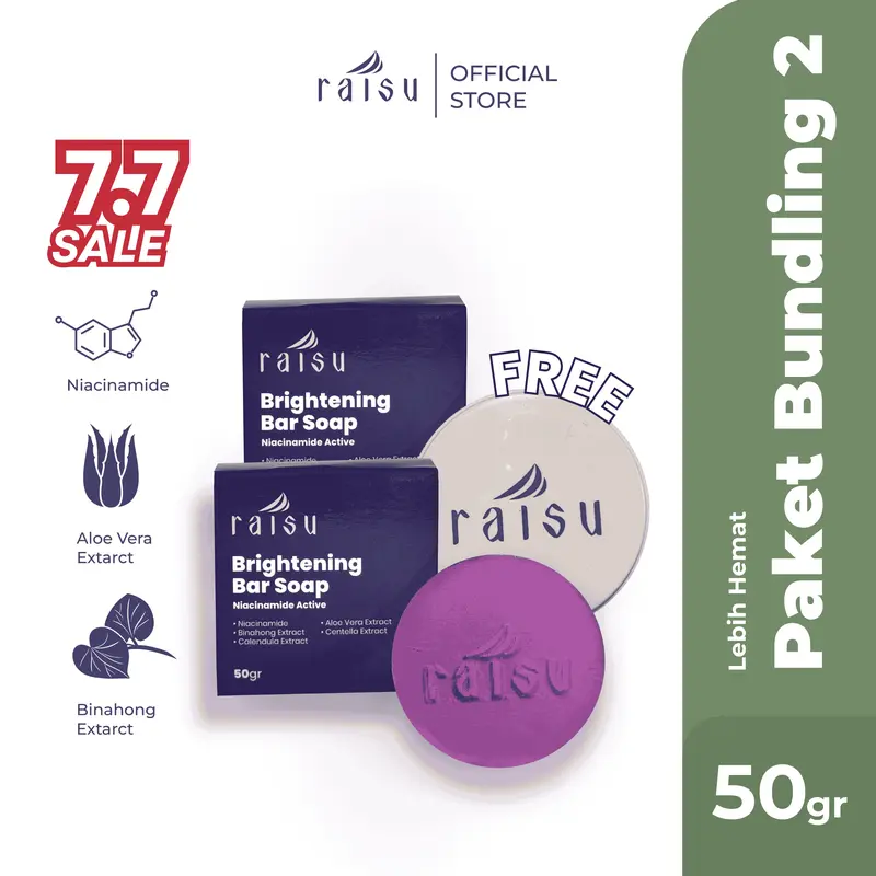 Raisu Brightening Bar Soap - 2pcs Sabun Pencerah Kulit 0