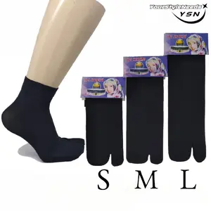 Kaos Kaki Stoking Jempol Muslimah 2 Jari Wanita Dewasa, Stocking Kaki Warna Hitam Polos Bahan Nilon Lembut