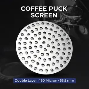 Puck Screen Portafilter Espresso Double Layer 150 Micron 51.5mm 53.5mm SUS304 Universal Murah High Quality