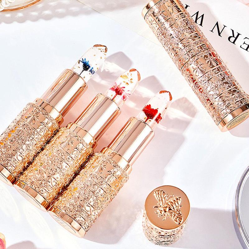 Son Dưỡng Môi Có Màu, 1 Miếng, Liệu Pháp Ma Thuật, Kem Dưỡng Ẩm Dưỡng Ẩm, Thay Đổi Nhiệt Độ Màu Sắc, Son Môi Thạch Hoa Cosmetic Nữ Women Trang Điểm Mỹ Phẩm Son Kem XROLAND Son môi 3.8G