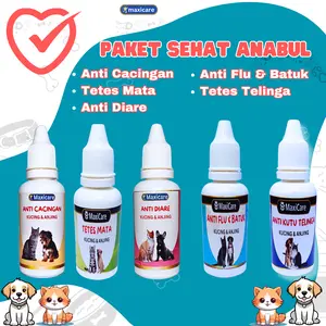 Paket Sehat Kucing dan Anjing Obat Cacing, Diare, Tetes Mata, Tetes Telinga, Anti Flu dan Batuk obat  cacing