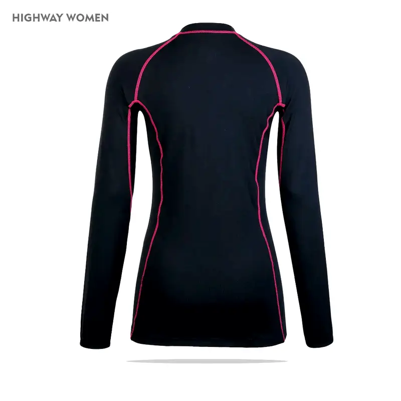 HIGHWAY Baju Kaos Manset Baselayer Sports Wanita Basic Layer compression wear Inner Lengan Panjang Long Sleve Luxury T-Shirt  Olahraga Original volly senam aerobik Zumba Jogging Renang Sepeda Pakaian 1