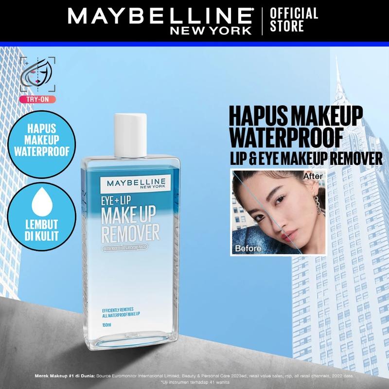 Maybelline Lip & Eye Makeup Remover - 70 ml & 150 ml (Dengan Formula Lembut Untuk Make Up Waterproof) 0