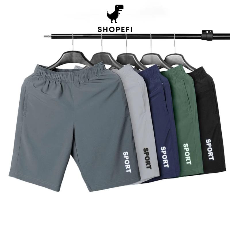 [KOC] Combo 5 quần short nam SPORT, vải gió trơn túi có khoá kéo, quần đùi thể thao nam giá rẻ - QDS05
