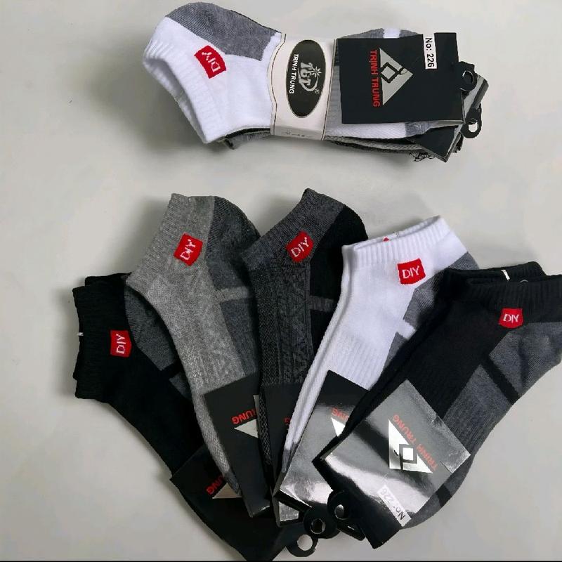 [COMBO 5 đôi] Tất cổ ngắn nam nữ chữ DIY vải cotton đến tầm mắt cá chân ,thoáng khí  - Women Voi Nhung
