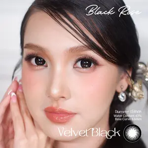 [COD] Full Color Black Rose Softlens - MINUS & NORMAL ! Diameter 14.5mm & 15mm, Water Content 43%, BC 8.6mm - Soflen Minus - Softlens Minus