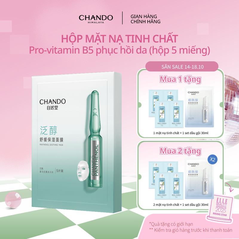 [KOL] Hộp Mặt Nạ Tinh Chất Hỗ Trợ Dưỡng Sáng Làm Dịu Da CHANDO Himalaya 28mL x 5 pcs Hàng Chính Hãng