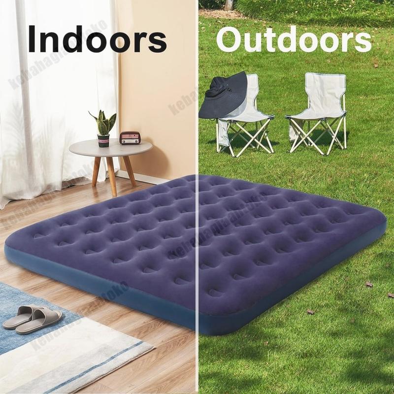 Bestway Kasur Angin Queen Size kasur portable Travelling Kasur Tiup Biru Kasur Angin Double/Kasur Angin Double Murah Single Kasur Berkemah Camping Lipat Tiup Portable/Matras Kasur Angin Karet Sofa Bed Pompa Angin Listrik Pompa Kasur Angin + pompa 2