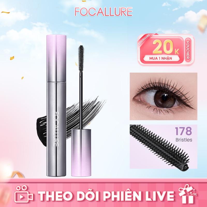 【voucher 20k FOCALLURE Kéo dài lên Mascara chống thấm nước Nâng cao hàng mi được xác định Bàn chải được cấp bằng sáng chế không chứa nước Phù hợp với mọi mắt Ánh sáng chống chuyển 7.3g