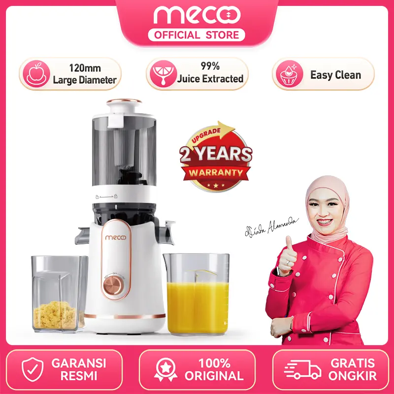 【COD】Mecoo Aesthetic Slow Juicer Pro 120mm Extra Big Mouth Extra Easy Clean Low Watt BPA Free