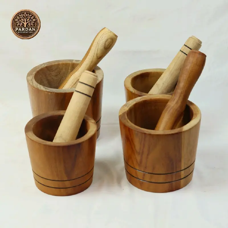 LUMPANG / LESUNG 100% KAYU JATI ASLI, FOOD GRADE - AMAN BUAT MAKANAN Kitchenware ,Bulat 2