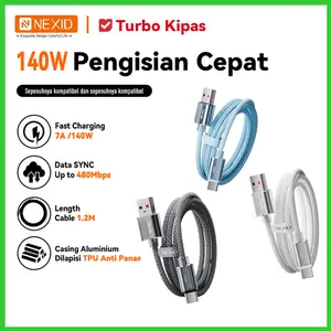 NEXID kabel Data 7A 140W Usb A to Type c Fast Super Charging  turbo charge Fast Charging Kompatibel dengan oppo samsung vivo xiaomi iphone15 16