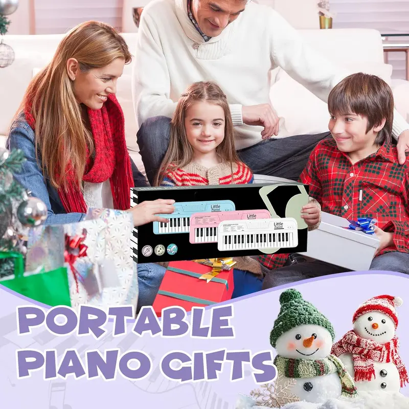 37 Keys Kids Piano Keyboard, Portable White Electronic Music Toy for Toddlers Ages 2-6, Educational Instrument with Songbook Stickers, Birthday Christmas Gifts for Boys Girls 5