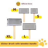 Gambar OCTAGON Sikat Grooming Anjing Kucing Gagang Kayu | Slicker Brush with Wooden Handle - S dari Octagon Pet Indonesia Kota Surabaya 1 Tokopedia