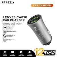 Gambar LENYES CA856 Mobil Charger Fast Charging 2 USB 2.4A Stainless Original Adapter Adaptor dari Toleda Indonesia Kota Tangerang 1 Tokopedia