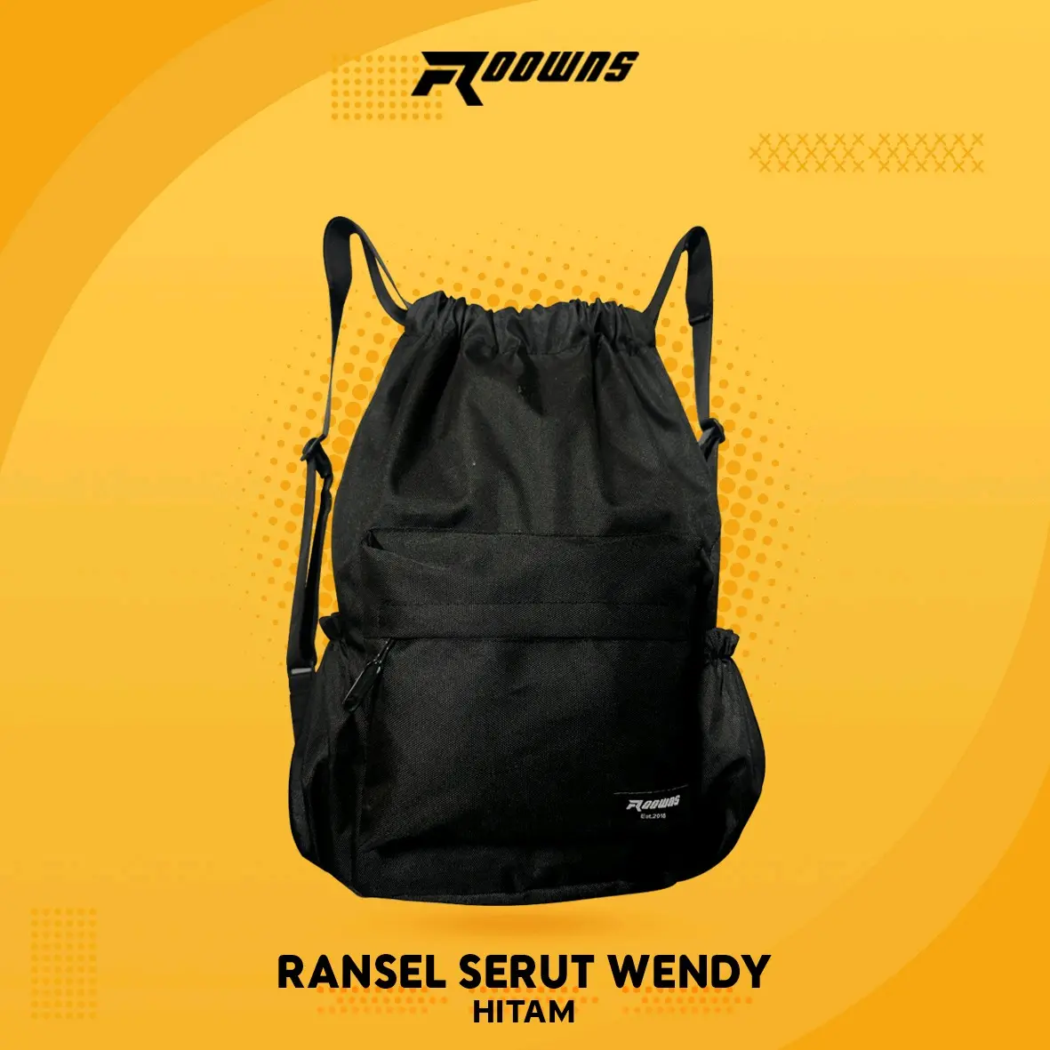 Tas Ransel Serut Backpack Pria Wanita Sekolah Roowns Wendy