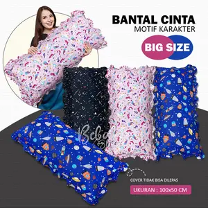 Bantal Cinta Besar 100×50cm Bantal Tidur Motif Karakter Empuk Full Dakron Silikon