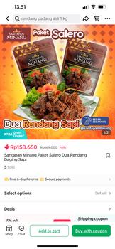 Product Review of Santapan Minang Paket Salero Dua Rendang Daging Sapi from E**i 0