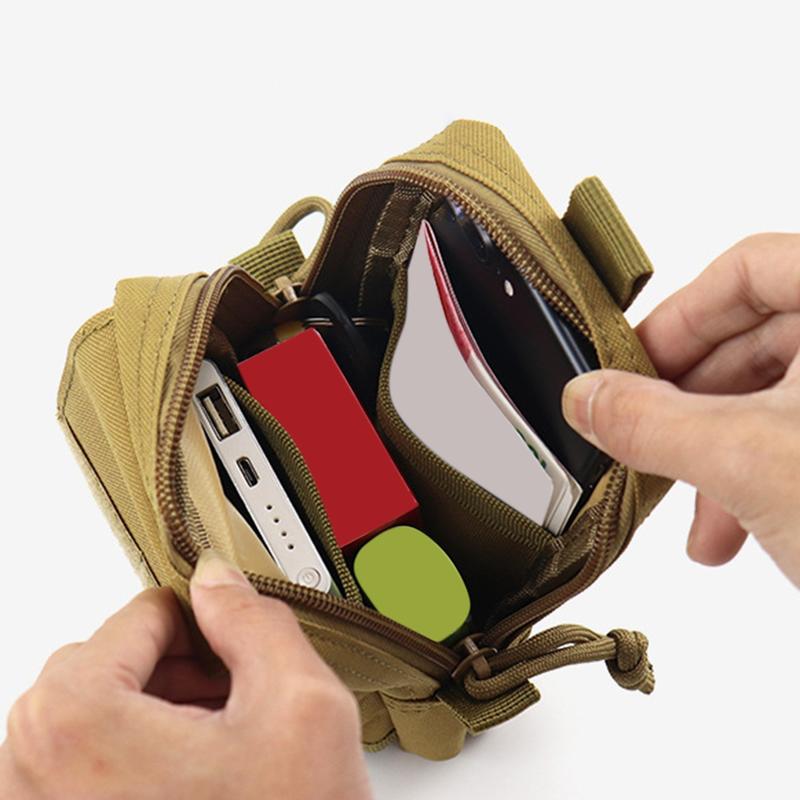 Product Introduction of Waist Bags Men's Outdoor Casual Waist Pack Coin Purse Mobile Phone Case nylon Work Waist Case Bag Army Military EDC Small Bag 14