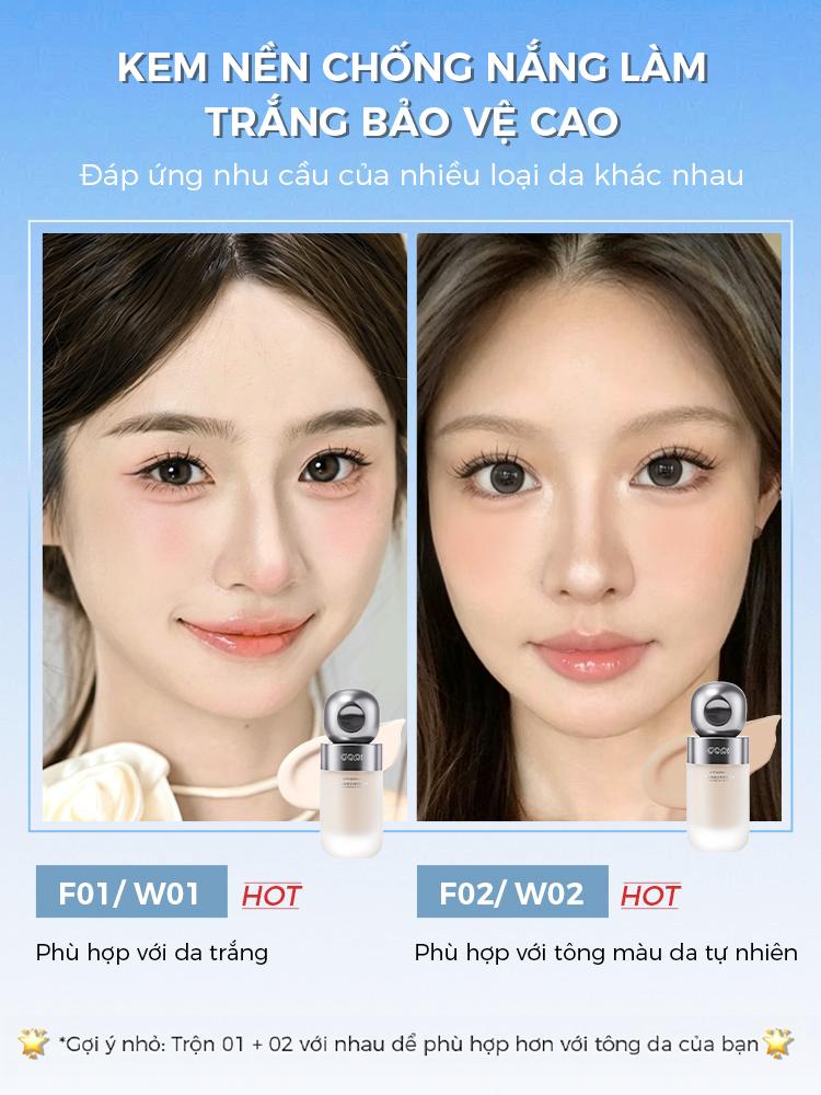 Hình ảnh Lâu Trôi Makeup Chống Nắng「Chai Lùn Bạc」Kem Nền DOPI SPF30 PA+++ Chống Mồ Hôi, Che Phủ Nhẹ Nhàng, Kiềm Dầu, Giữ nền Không Phai 35ml 5