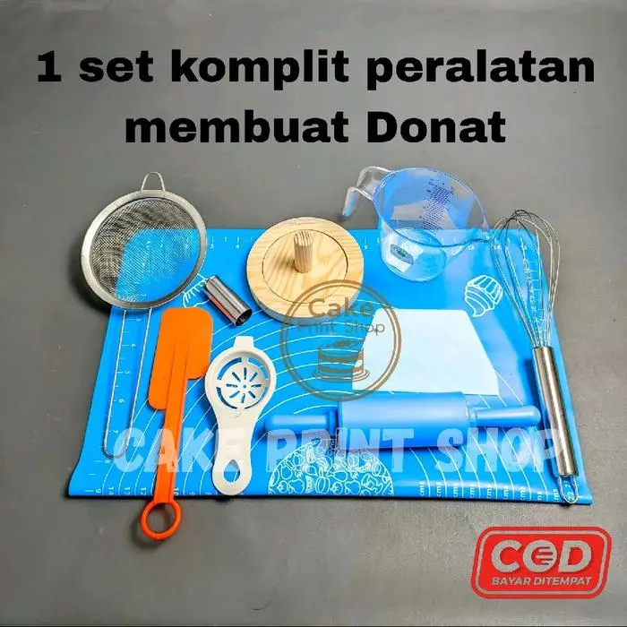 cps 1 set komplit peralatan membuat kue donat kitchenware silikon stainless stok terbatas