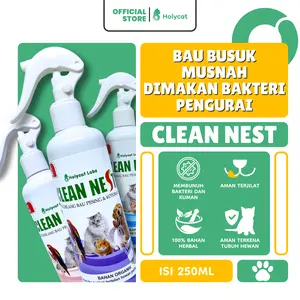 Holycatlabs Penghilang Bau Pesing dan Kotoran Hewan Peliharaan Kucing Anjing Clean Nest 250 ML