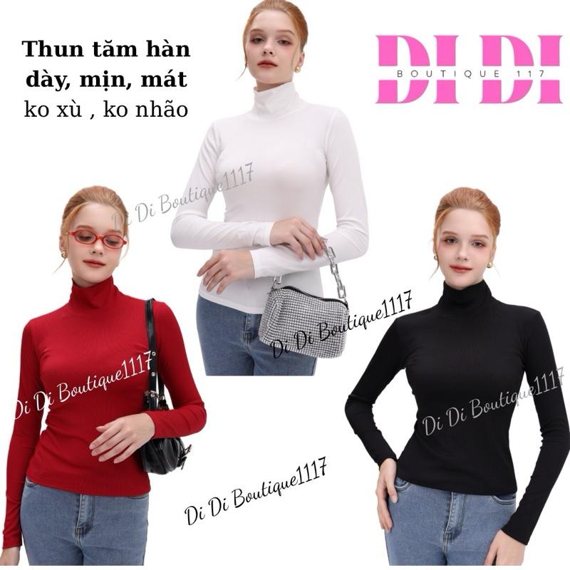 Combo 3 áo thun tay dài cổ lọ form dài nữ ôm body .Chất thun tăm hàn , loại dày mịn mát ủ kem ,không xù lông, ko nhão vải . Di Di boutique 1117