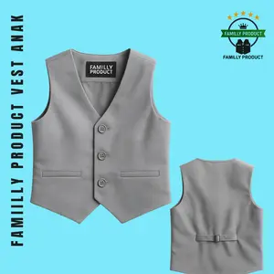 Rompi Anak Laki Laki Slim Fit Katun Twill Premium - Rompi Jas Formal Unisex Anak 3-12 Tahun - Atasan Seragam Sekolah TK SD SMP Acara Resmi - Nyaman Adem Elegan (Hanya Rompi Tanpa Kemeja)