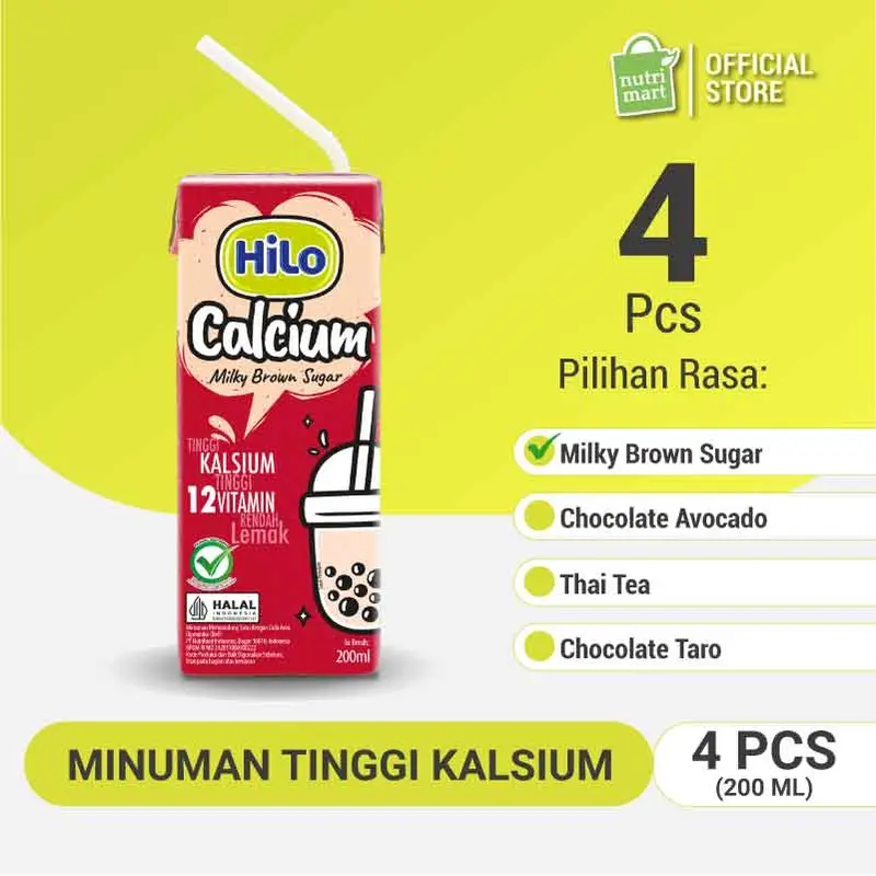 HiLo Ready to Drink 200ml (4 tetrapack) - Sumber Kaslium Tinggi Vitamin D 0