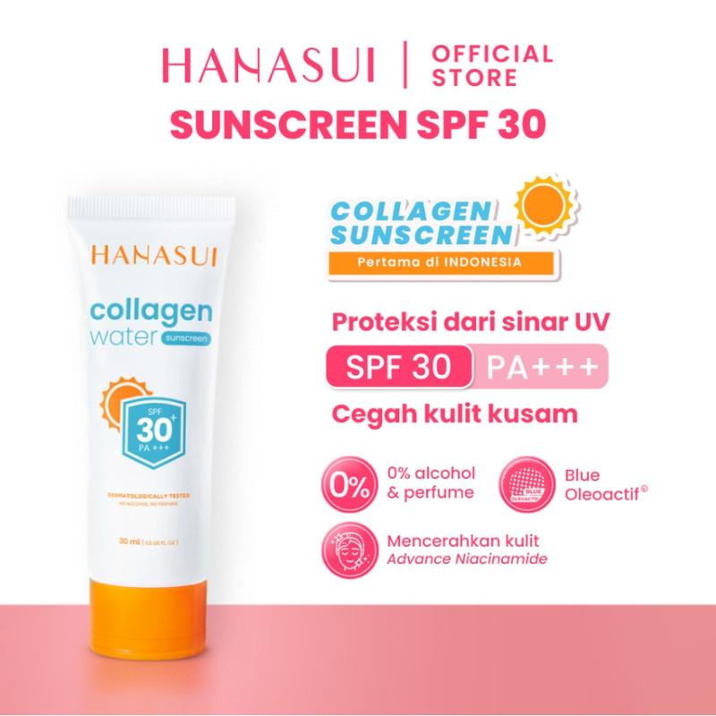 Malika Beauty | HANASUI Collagen Water Sunscreen SPF 30 50 30 ml | Sunscreen Water | Tabir Surya 5