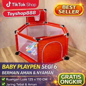 BP01 -Baby Playpen segi6 Playmat Tempat Bermain Anak Pagar Main Anak/Kolam Mandi Bola/keranjang basket mandi bola mainan tenda Bayi