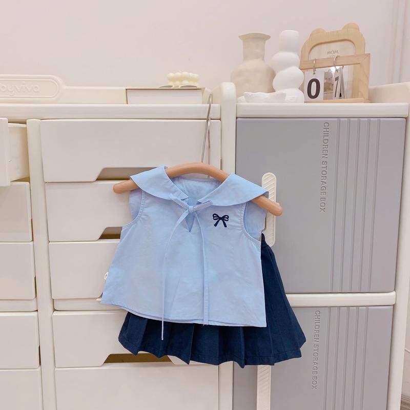 [Tiểu Yến KID] S1931-Quần áo hè bé gái đi học đi chơi, áo sơ mi và chân váy xếp ly 0