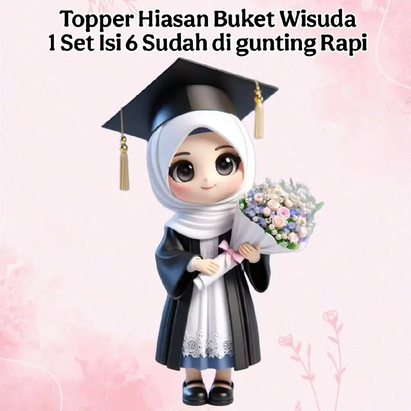 Topper Wisuda untuk buket isi 6 1