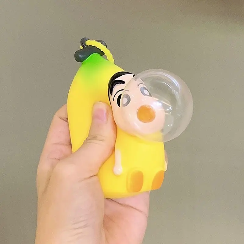 Seri buah mainan dekompresi mainan tiup gelembung lucu model durian pisang gantungan kunci tas sekolah liontin hadiah ulang tahun 1