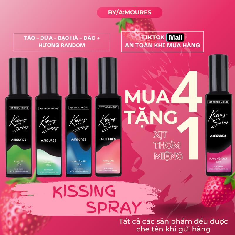 Xịt Thơm Miệng - Xịt Hôn Môi Kissing Spray Amour Hương Trái Cây Bạc Hà Thơm Mát Sảng Khoái Nhỏ Gọn 20ml - Dạng Xịt