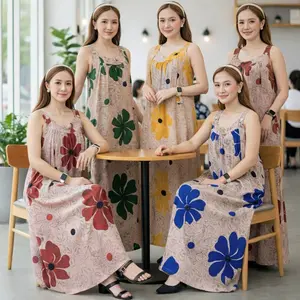 Daster Yukensi Curara Jumbo Wanita Rayon Lingkar Dada 140cm Panjang Baju 120cm Motif Bumil Batik Bunga Kancing Panjang Nyaman Adem Santai Tidur Bahan Rayon Desain Batik Bunga