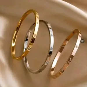 Gelang Slim (Titanium) Aksesoris Wanita Anti Karat Simple Bracelets