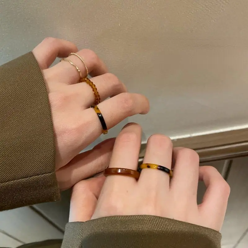 Cincin fesyen retro untuk wanita, cincin halus, jari telunjuk
