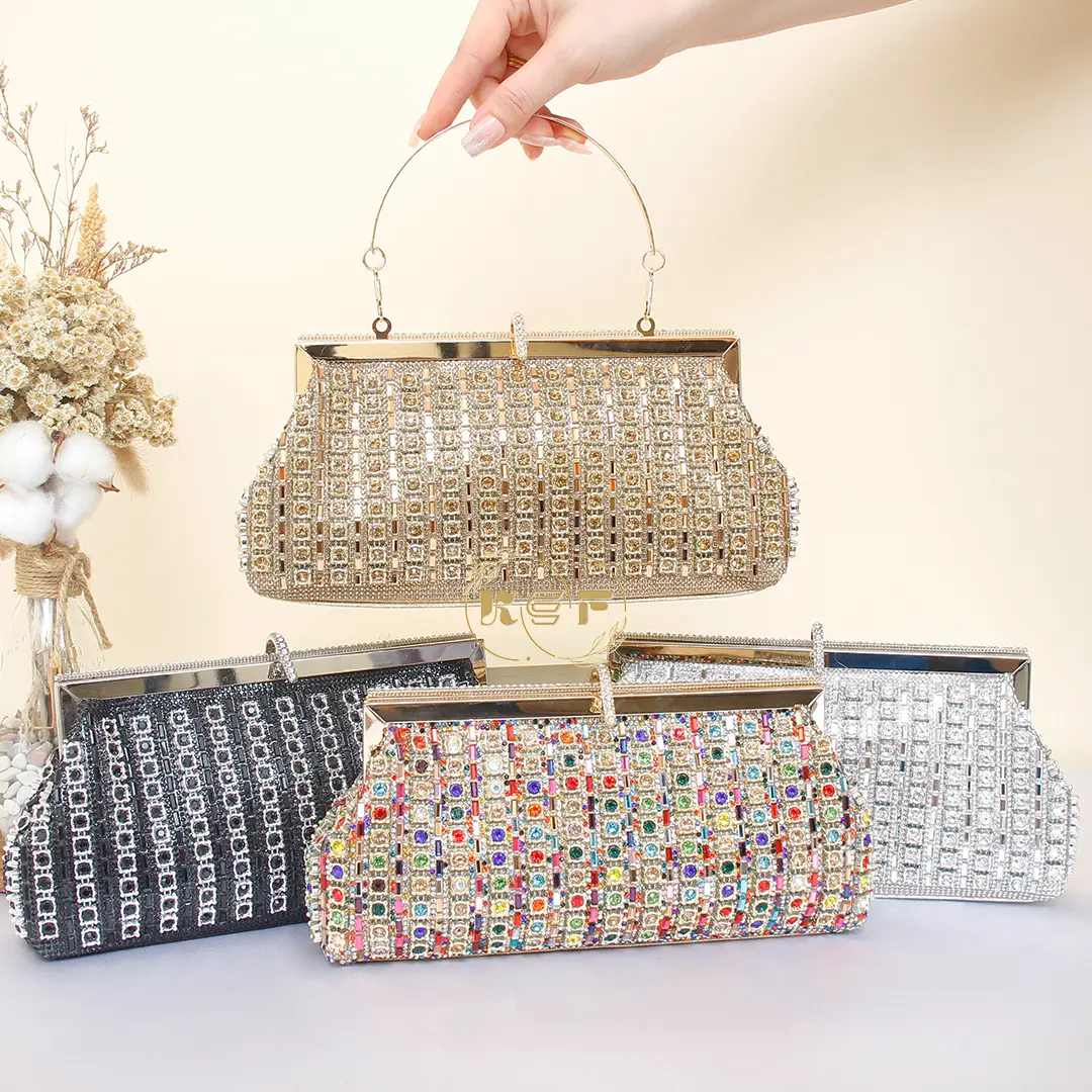 KEF Tas Pesta Fashion Wanita Kim Jung Full Permata Premium 1100/ Handle Bag Clutch Tas Kondangan Eveningbag 1100