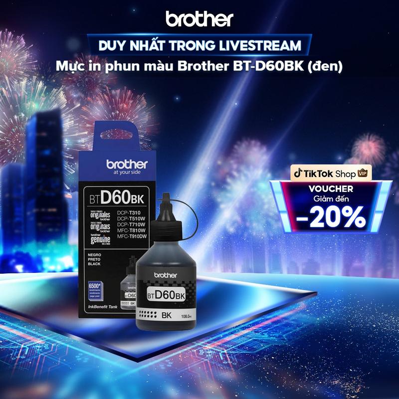  Mực in phun 7,500 trang  đen  Brother BTD60BK 