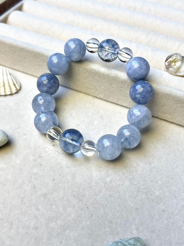 "Ocean Whisper"Minimalist Chic Blue Crystal Bracelet - Effortless Style 2