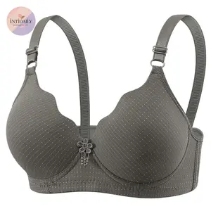 Bra Tanpa Kawat Motif Garis Busa Tipis Model Gelombang BhHarian Adem Elastis untuk Wanita