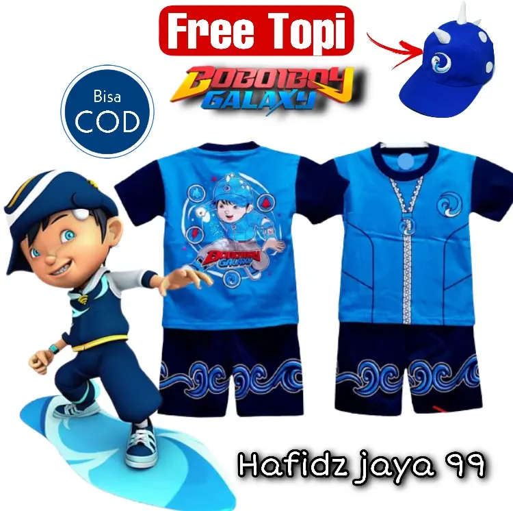 SETELAN BOBOIBOY ANAK GRATIS TOPI TERBARU / BAJU BOBOIBOY ANAK LAKI-LAKI FREE TOPI / STELAN BOBOBOY AIR / BOBOBOI / BOBOIBOY /KAOS BOBOIBOY AIR /GALAXY /SOLAR /API/HALILINTAR /DAUN / BAJU KOSTUM BOBOIBOY ANAK / TOPI BOBOIBOY ANAK / BOBOIBOY TOPI